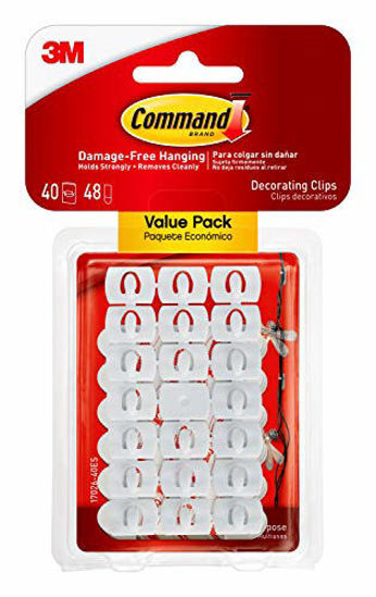 Picture of Command Decorating Clips, White, 40-Clips (17026-40ES), Decorate Damage-Free