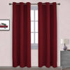 Picture of NICETOWN Home Decorations Thermal Insulated Solid Grommet Top Blackout Living Room Curtains/Drapes for Gift (1 Pair, 42 x 84 inches, Red)