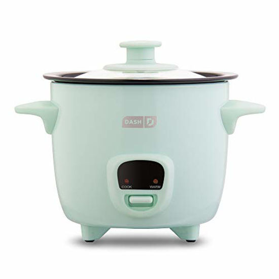 Picture of Dash DRCM200GBAQ04 Mini Rice Cooker Steamer with Removable Nonstick Pot, Keep Warm Function & Recipe Guide, Aqua