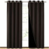 Picture of NICETOWN High End Thermal Curtains, Full Blackout Curtains 84 inches Long for Dining Room, Soundproof Window Treatment Drapes for Hall Room, Brown, 52 inches Wide Per Panel, Set of 2 Panels