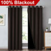 Picture of NICETOWN High End Thermal Curtains, Full Blackout Curtains 84 inches Long for Dining Room, Soundproof Window Treatment Drapes for Hall Room, Brown, 52 inches Wide Per Panel, Set of 2 Panels