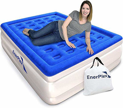 Picture of EnerPlex Dual Pump Luxury Queen Size Air Mattress Airbed with Built in Pump Raised Double High Queen Blow Up Bed for Home Camping Travel 2-Year Warranty