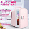 Picture of AstroAI Mini Fridge (5 Colors for Choice) 4 Liter/6 Can AC/DC Portable Thermoelectric Cooler and Warmer for Skincare, Foods, Medications, Home and Travel (Pink)