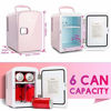 Picture of AstroAI Mini Fridge (5 Colors for Choice) 4 Liter/6 Can AC/DC Portable Thermoelectric Cooler and Warmer for Skincare, Foods, Medications, Home and Travel (Pink)