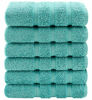 Picture of American Soft Linen Luxury Hotel & Spa Quality, Turkish Cotton, 16x28 Inches 6-Piece Hand Towel Set for Maximum Softness & Absorbency, Dry Quickly - Turquoise Blue