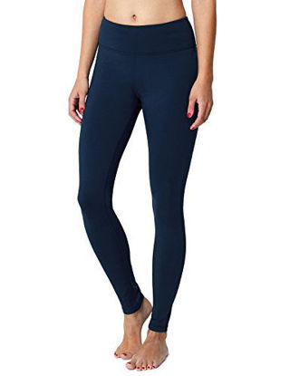 Picture of BALEAF Women's Fleece Lined Winter Leggings Thermal Yoga Pants Inner Pocket Dark Blue Size M