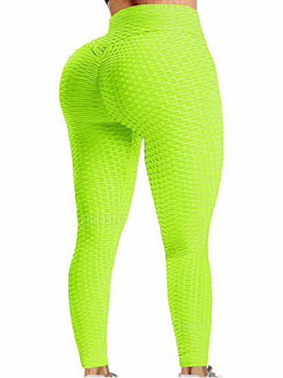 A AGROSTE Women's High Waist Yoga Pants Tummy Control Workout Ruched Butt  Lifting Stretchy Leggings Textured Booty Tights
