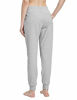 Picture of BALEAF Women's Cotton Sweatpants Cozy Joggers Pants Tapered Active Yoga Lounge Casual Travel Pants with Pockets Light Gray Size XS