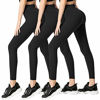 Picture of FULLSOFT 3 Pack Super Soft Black Leggings for Women-High Waist Yoga Workout Running Pants