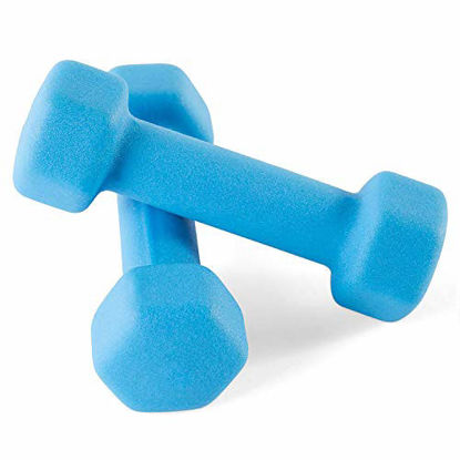 Picture of Set of 2 Neoprene Dumbbell Hand Weights, Anti-slip, Anti-roll