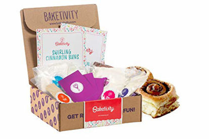 Picture of BAKETIVITY Kids Baking DIY Activity Kit - Bake Delicious Cinnamon Buns with Pre-Measured Ingredients - Best Gift Idea for Boys and Girls Ages 6-12