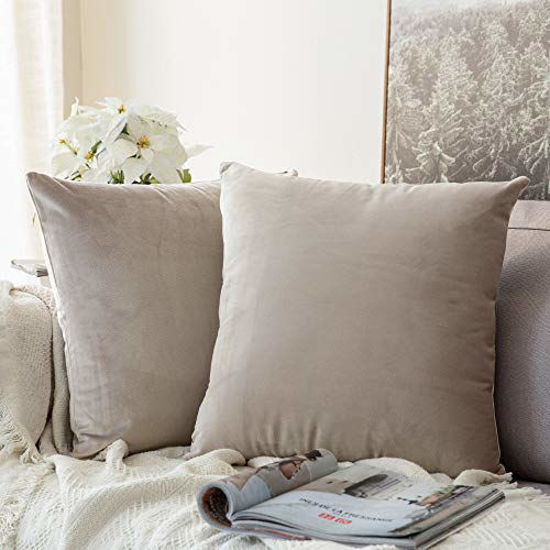 MIULEE Linen Throw Pillow Covers Decorative Cotton Soft Square Cushion