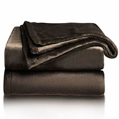 Picture of Bedsure Fleece Blanket Twin Size Brown Lightweight Blanket Super Soft Cozy Microfiber Blanket