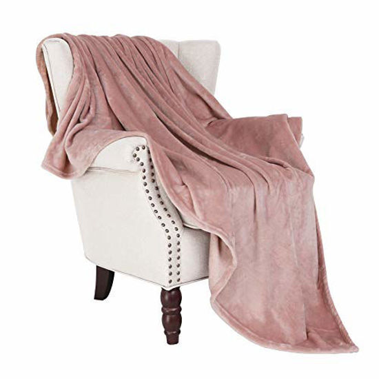 Picture of Exclusivo Mezcla Luxury Flannel Velvet Plush Throw Blanket - 50" x 60" (Pink)