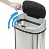 Picture of iTouchless 13 Gallon SensorCan Touchless Trash Can with Odor-Absorbing Filter, Stainless Steel, Oval Shape, 49 Liter Kitchen Bin with Sensor-Activated Lid