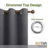 Picture of NICETOWN Thermal Insulated Blackout Curtains - Grommet Top Window Treatment Drapes for Hall (2 Panels, W42 x L90 inches, Grey)