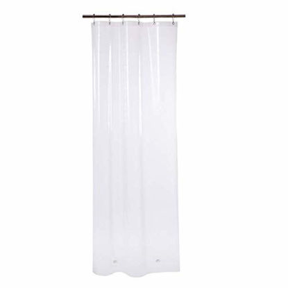 Picture of AmazerBath Plastic Shower Curtain, 36 x 72 Inches EVA 8G Thick Bathroom Shower Curtains with Heavy Duty Clear Stones and 6 Grommet Holes-Clear