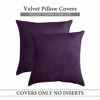 Picture of MIULEE Pack of 2 Velvet Pillow Covers Decorative Square Pillowcase Soft Solid Cushion Case for Sofa Bedroom Car 12 x 12 Inch Eggplant Purple