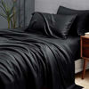 Picture of Bedsure 100% Bamboo Sheets Set Twin Black - Cooling Bamboo Bed Sheets for Twin Size Bed with Deep Pocket 3PCScs