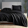 Picture of Bedsure 100% Bamboo Sheets Set Twin Black - Cooling Bamboo Bed Sheets for Twin Size Bed with Deep Pocket 3PCScs