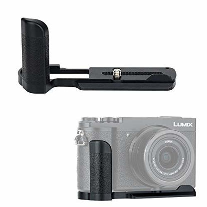 Picture of JJC DMW-HGR2 Solid Metal Hand Grip Secure Handle Bracket for Panasonic GX85 GX9 DMC-GX85 DC-GX9 Camera,Anti-Slip Pads Design & Arca Swiss Type Quick Release Plate Design