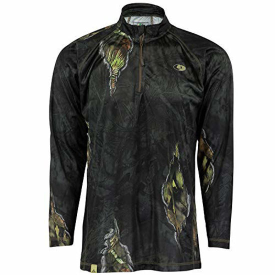 Picture of Mossy Oak Men's Camo Lightweight 1/4 Zip Hunting Shirt, Eclipse, Large
