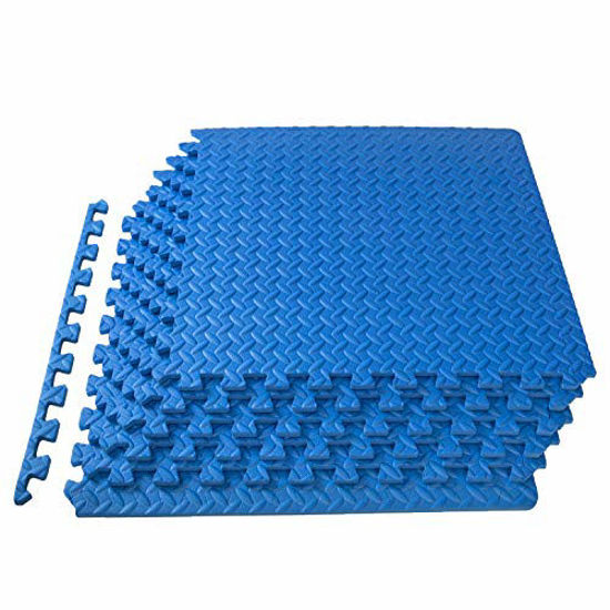 Picture of ProsourceFit Extra Thick Puzzle Exercise Mat1/2, EVA Foam Interlocking Tiles for Protective, Cushioned Workout Flooring for Home and Gym Equipment, Blue