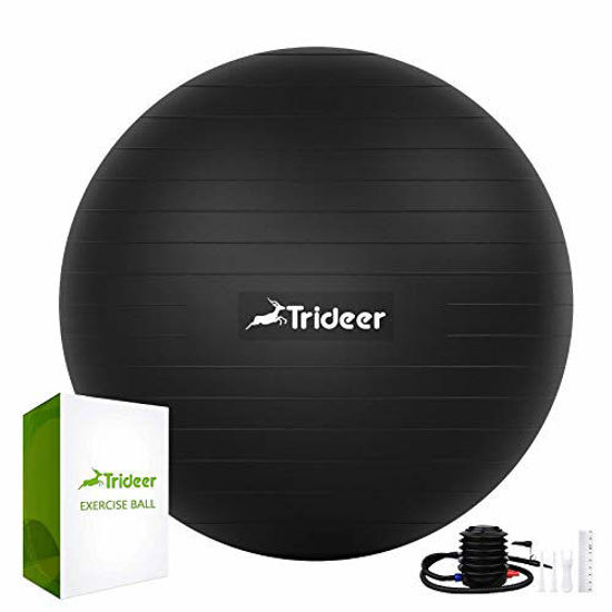 Picture of Trideer Exercise Ball (45-85cm) Extra Thick Yoga Ball Chair, Heavy Duty Stability Ball Supports 2200lbs, Birthing Ball with Quick Pump (Office & Home & Gym)