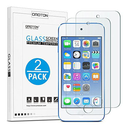 Picture of OMOTON Tempered Glass Screen Protector for New iPod Touch 7th Generation 6th Gen 5th Gen (2015/2019 Released), 2 Pack