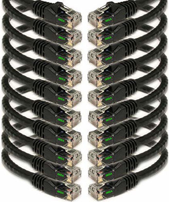 Picture of iMBAPrice 10' Cat5e Network Ethernet Patch Cable, 10 Pack, Black (IMBA-CAT5-10BK-10PK)