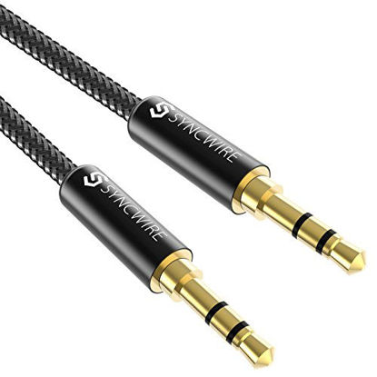 Picture of Syncwire Long Aux Cable 6.5Ft- Auxiliary Audio Cable for Headphones, Car, Home Stereos, iPhone/Ipad iPod/Echo Dot, Galaxy S8/ Galaxy Note 8/ Smartphones & More - Black