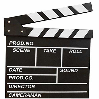 Picture of BERON Professional Vintage TV Movie Film Clap Board Slate Cut Prop Director Clapper (Black)