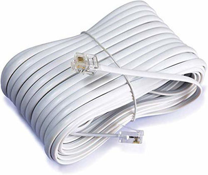 Picture of iMBAPrice 50 Feet Long Telephone Extension Cord Phone Cable Line Wire - White