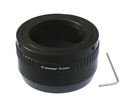 Picture of Fotasy Adjustable T2 /T Mount Lens to M43 Adapter, T2 to MFT Adapter, fits Olympus E-PL8 E-PL9 E-M1 E-M5 E-M10 I II III E-PM2 E-PM1 Pen-F E-M1X/ Panasonic G7 G9 GF8 GH5 GX7 GX8 GX9 GX85 GX80 G90 G91