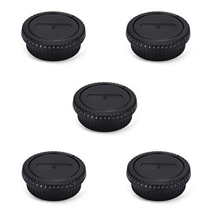 Picture of Rear Lens Cap & Body Cap Cover Set for Canon Ef Ef-S Mount T7 T6 T5 T3 XS T7i T6s T6i T5i T4i T3i T2i SL2 SL1 7D Mark II 6D Mark II 5D Mark IV 5DS R 1Dx Mark II 90D 80D 77D 70D 60D etc -5 Pack