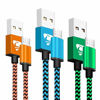 Picture of Micro USB Cable Aioneus Fast Android Charging Cord 6FT 3Pack Charging Cable Braided Charger Cord for Samsung Galaxy S7 Edge S6 S5 S2 J7 J7V J5 J3 J3V J2, LG K40 K20, Moto E4 E5 E6, Tablet, PS4, Xbox