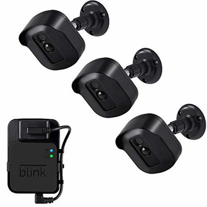 Picture of Blink Xt2 Wall Mount Bracket, 3 Pack Plastic Housing/Mount with Blink Sync Module Outlet Mount for Blink Xt2/Xt Indoor Outdoor Cameras Security System (Black)