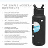 Picture of Simple Modern Insulated Water Bottle with Straw Lid Reusable Wide Mouth Stainless Steel Flask Thermos, 22oz (650ml), Midnight Black