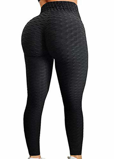 Women High Waist Ruched Butt Leggings Lifting Yoga Pants Tummy Control  Textured | eBay