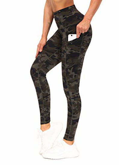 GetUSCart- THE GYM PEOPLE Thick High Waist Yoga Pants with Pockets, Tummy  Control Workout Running Yoga Leggings for Women (Large, Army Green Camo)