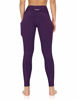 Picture of ODODOS Women's High Waisted Yoga Pants with Pocket, Workout Sports Running Athletic Pants with Pocket, Full-Length,DeepPurple,Small