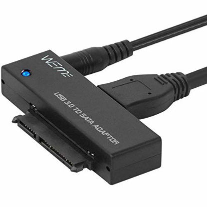 Picture of WEme USB 3.0 to SATA Converter Adapter for 2.5 3.5 Inch Hard Drive Disk SSD HDD, Power Adapter and USB 3.0 Cable Included