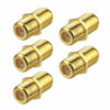 Picture of VCE 5-Pack Coaxial Cable Connector, F-Type Coax RG6 Cable Extension Adapter Gold Plated