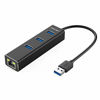 Picture of TECKNET Aluminum 3-Port USB 3.0 Hub with RJ45 10/100/1000 Gigabit Ethernet Adapter Converter LAN Wired USB Network Adapter for Ultrabooks, Notebooks, Tablets and More