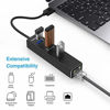 Picture of TECKNET Aluminum 3-Port USB 3.0 Hub with RJ45 10/100/1000 Gigabit Ethernet Adapter Converter LAN Wired USB Network Adapter for Ultrabooks, Notebooks, Tablets and More