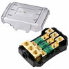 Picture of LEIGESAUDIO Copper 0/4 Gauge to 4/8 Gauge 60 Amp Mini ANL 3 Way Fuse Holder Distribution Block