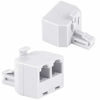 Picture of Uvital RJ11 Plug 1 to 2 Dual Phone Line Splitter Wall Jack Split into Two Modular Converter Adapter