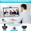 Picture of 1080P Webcam,Live Streaming Web Camera with Stereo Microphone, Desktop or Laptop USB Webcam with 110 Degree View Angle, HD Webcam for Video Calling, Recording, Conferencing, Streaming, Gaming