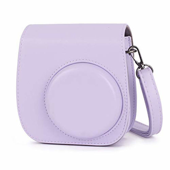 Picture of Phetium Instant Camera Case Compatible with Instax Mini 11,PU Leather Bag with Pocket and Adjustable Shoulder Strap (Lilac Purple)