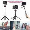 Picture of ULANZI MT-16 Extendable Phone Camera Tripod, 4 Levels Adjustment 360° Ball Head Cold Shoe Lightweight Portable Vlog Travel Selfie Stick Handle Grip Desktop Webcam Tripod for iPhone DSLR Sony Gopro